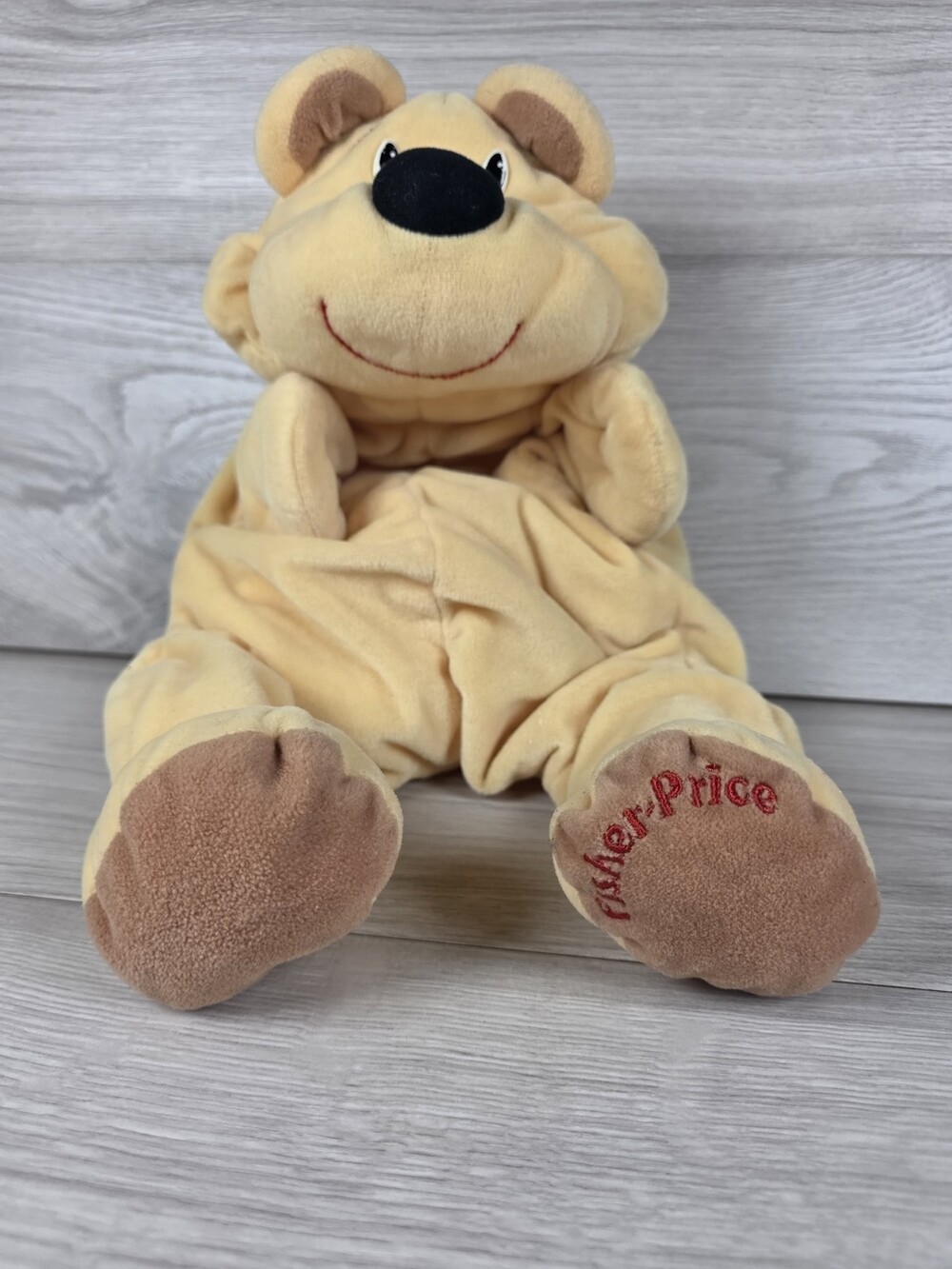 Fisher-Price Rumple Plush Bear 17" Honey Yellow Floppy Soft SU56